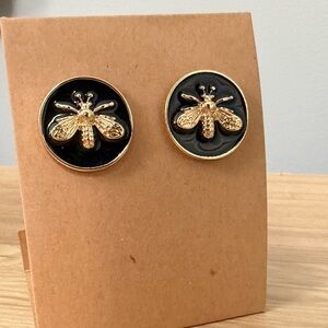 Elegant Gold Bee Stud Earrings